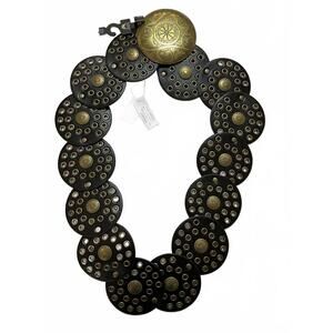 Vintage Bridge Mountain Brown Leather Belt with Brass Embell